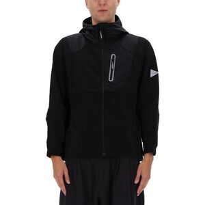 AND WANDER Men's Technical Outdoor Hooded Jacket Men BLACK Outerwear